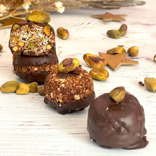 Bouchées granola pistache chocolat