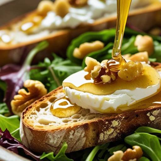 Salade de chèvre chaud aux cerneaux de noix et miel 