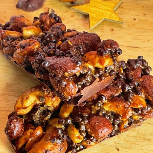 Barres caramélisées aux oléagineux et chocolat