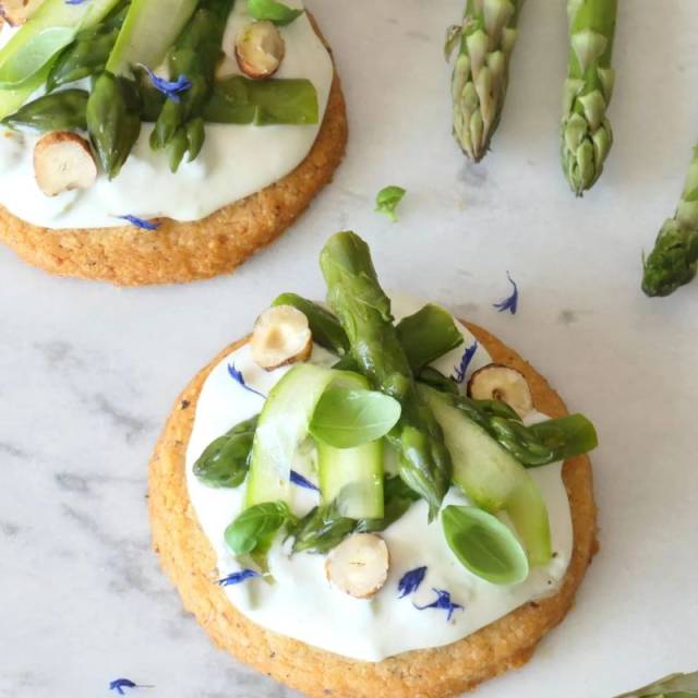 Sablés noisette chèvre asperges