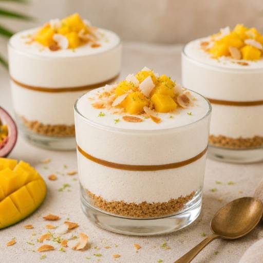 Verrines tropicales noix de coco mangue passion