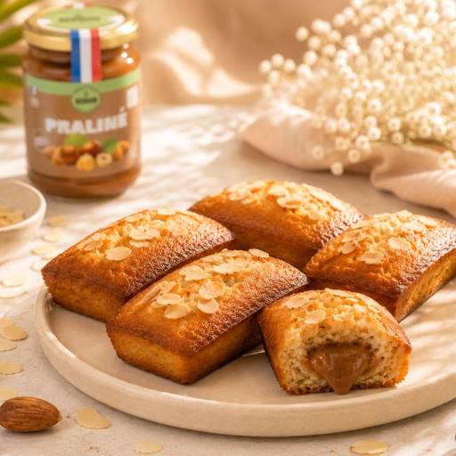 Financiers amande coeur praliné