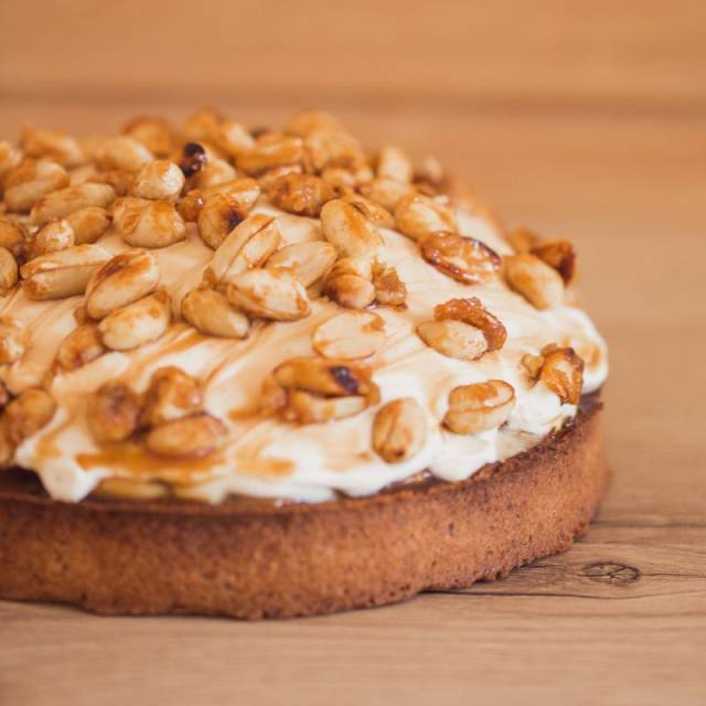 Tarte vanille caramel beurre salé cacahuètes
