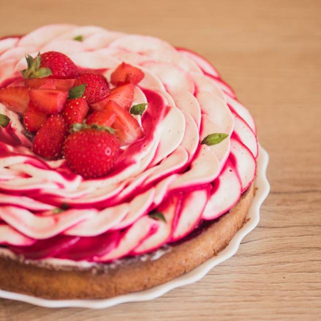 Tarte fraise cassis basilic