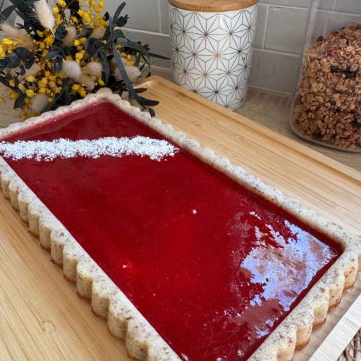 Financier géant framboise noix de coco